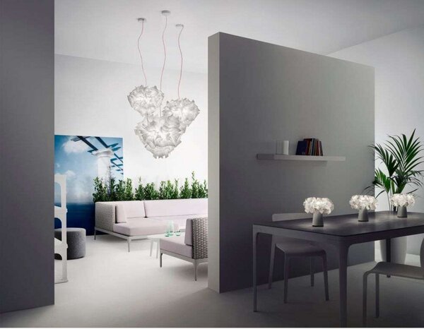 Lampa Wisząca Slamp, biały, salon, tworzywo sztuczne