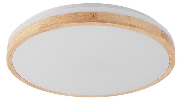 Lampa Sufitowa Lindby, Emiva, ściemnialny, drewniany, salon, drewno, nowoczesny