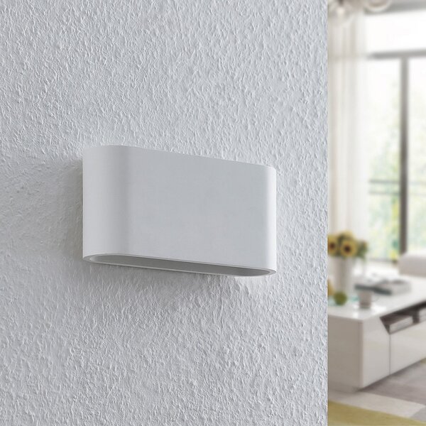 Lampa Ścienna Lindby, Mavora, ściemnialny, biały, salon, gips | glina, nowoczesny
