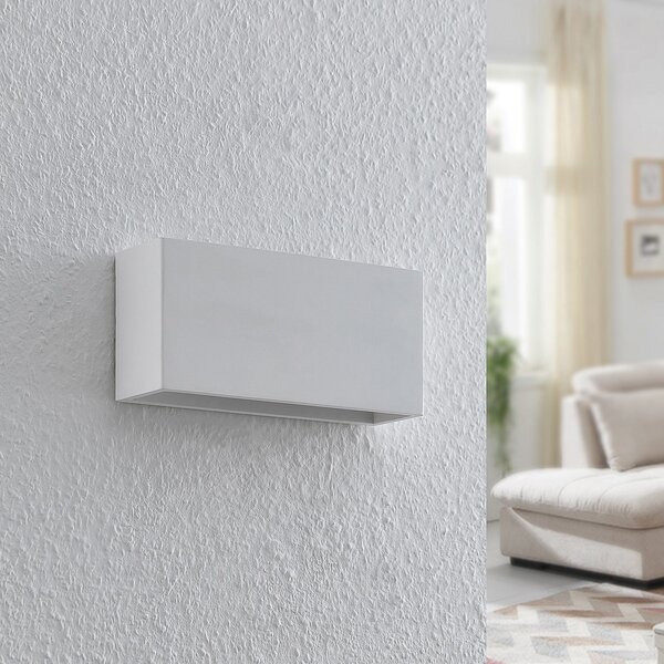 Lampa Ścienna Lindby, Mavora, ściemnialny, biały, salon, gips | glina, nowoczesny