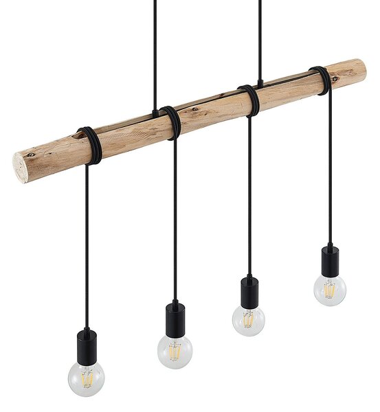Lampa Wisząca Lindby, Ferris, ściemnialny, drewniany, jadalnia, metal, vintage