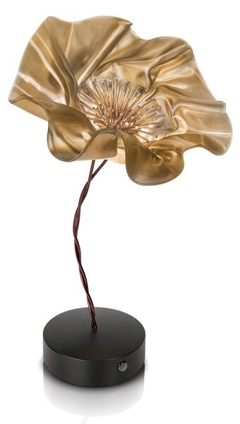 Lampa Stołowa Slamp, LaFleur, ściemnialny, złoty | mosiężny, salon, tworzywo sztuczne, design