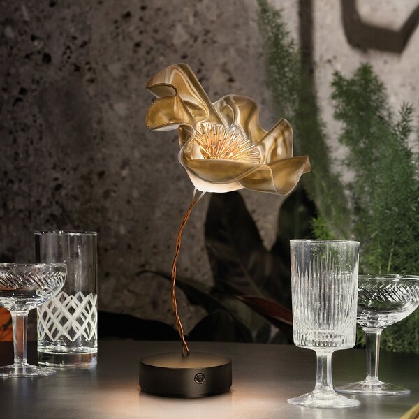 Lampa Stołowa Slamp, LaFleur, ściemnialny, złoty | mosiężny, salon, tworzywo sztuczne, design
