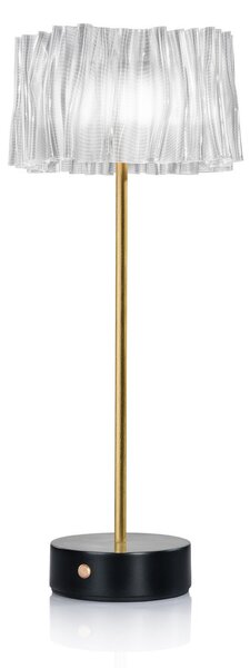 Lampa Stołowa Slamp, Accordéon Battery, ściemnialny, transparentny, salon, metal, design