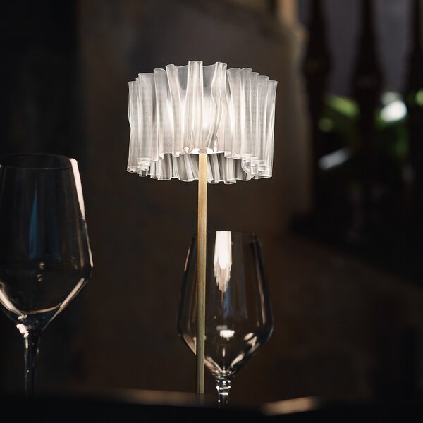 Lampa Stołowa Slamp, Accordéon Battery, ściemnialny, transparentny, salon, metal, design