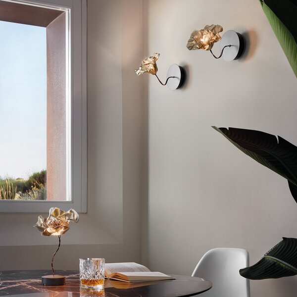 Lampa Ścienna Slamp, LaFleur, ściemnialny, złoty | mosiężny, salon, tworzywo sztuczne, design
