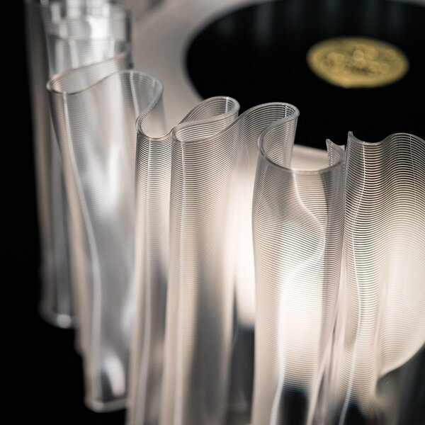 Lampa Stołowa Slamp, Accordéon Battery, ściemnialny, transparentny, salon, metal, design