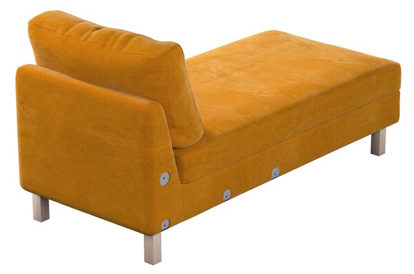 Pokrowiec na szezlong Karlstad dostawka, krótki kolor żółty tkanina połyskliwa, welwetowa