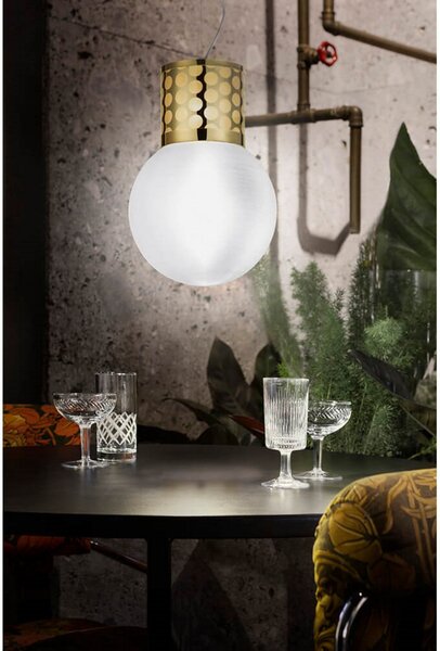 Lampa Wisząca Slamp, złoty | mosiężny, salon, tworzywo sztuczne