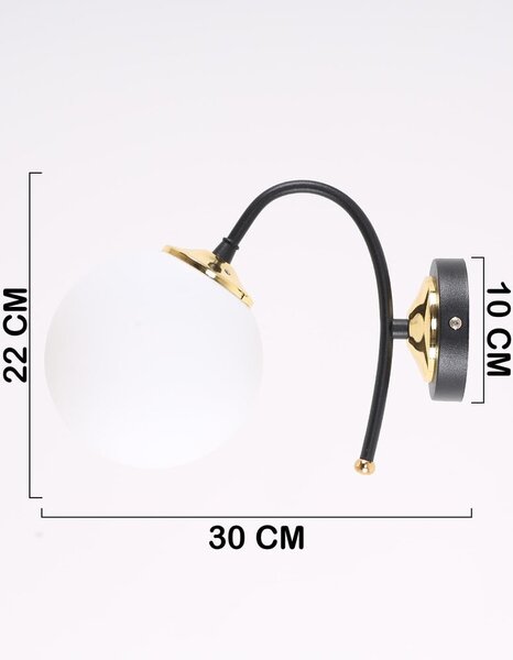 Biało-czarny kinkiet ø 15 cm Yoyo – Squid Lighting