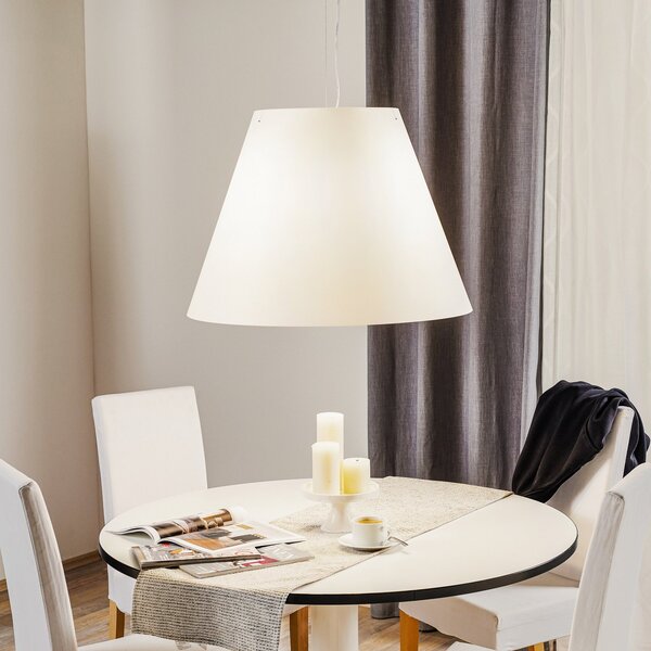 Lampa Wisząca Luceplan, Grande Costanza, biały, salon, tworzywo sztuczne, design