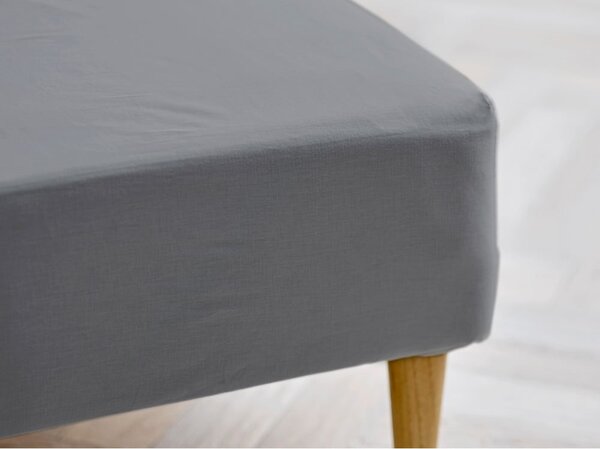 Szare prześcieradło z bawełny organicznej z gumką 180x200 cm Calm – Södahl