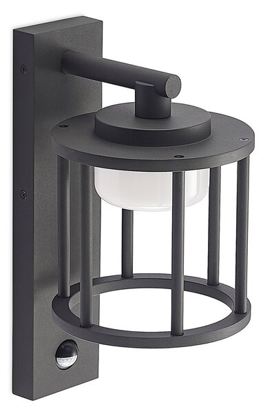 Zewnętrzna Lampa Lucande, Berenike, ściemnialny, szary, balkon, aluminium, nowoczesny