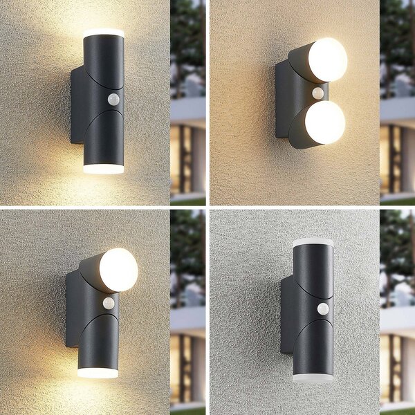 Zewnętrzna Lampa Lindby, Aspyn, czarny, metal, nowoczesny