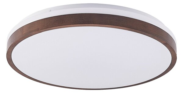 Lampa Sufitowa Lindby, Hudsona, ściemnialny, drewniany, salon, drewno, nowoczesny