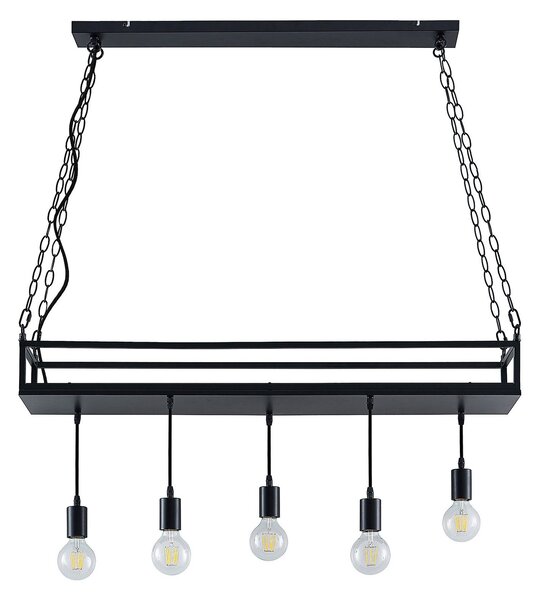 Lampa Wisząca Lindby, Kirista, ściemnialny, czarny, kuchnia, metal, vintage