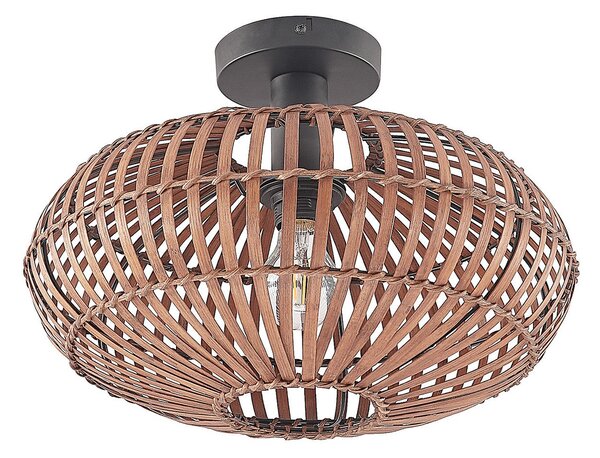 Lampa Sufitowa Lindby, Majeora, ściemnialny, drewniany, salon, bambus, boho