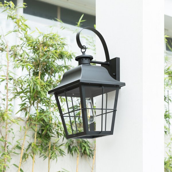 Zewnętrzna Lampa Lindby, Mertollio, ściemnialny, czarny, taras, metal, vintage