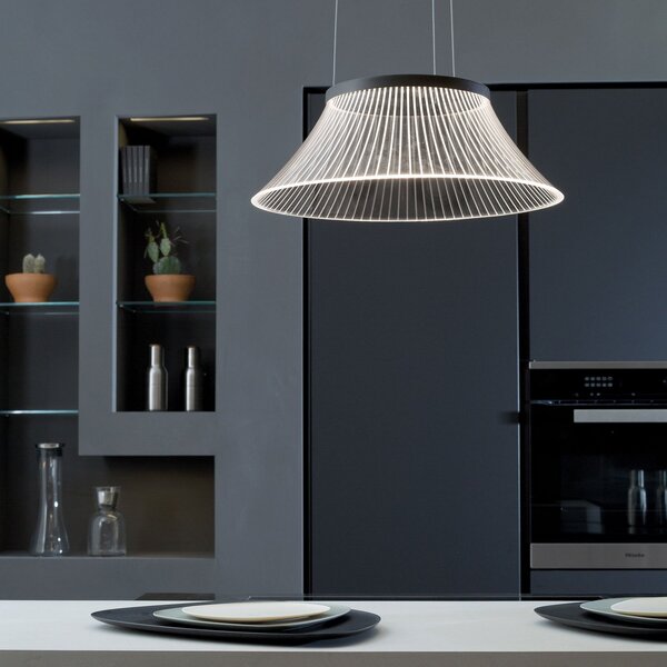 Lampa Wisząca Martinelli Luce, Plissé, transparentny, salon, tworzywo sztuczne, design