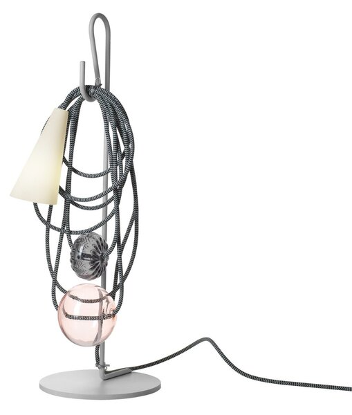 Lampa Stołowa Foscarini, Filo, szary, salon, metal, design