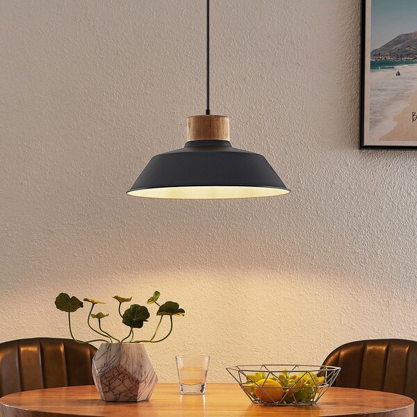Lampa Wisząca Lindby, Nefeli, ściemnialny, czarny, salon, metal, vintage