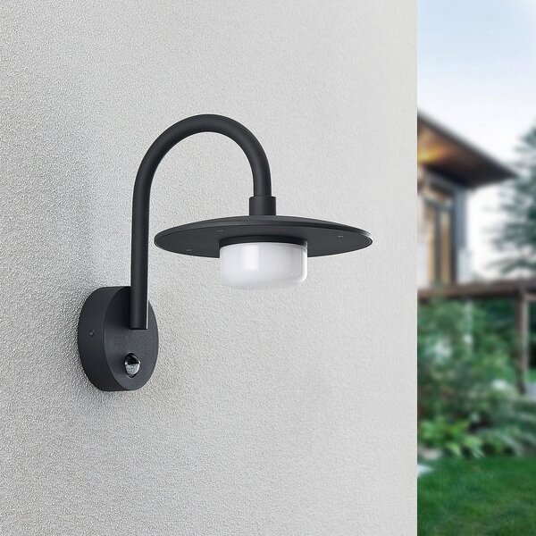 Zewnętrzna Lampa Lucande, Zamalino, ściemnialny, czarny, taras, metal, nowoczesny
