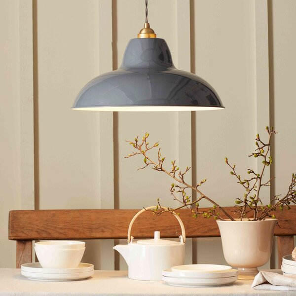 Lampa Wisząca Anglepoise, Original 1227 Brass Midi Wide, ściemnialny, szary, salon, metal, design