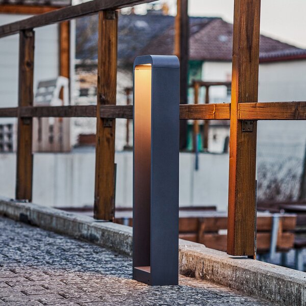 Zewnętrzna Lampa Lindby, Emima, czarny, taras, metal, nowoczesny