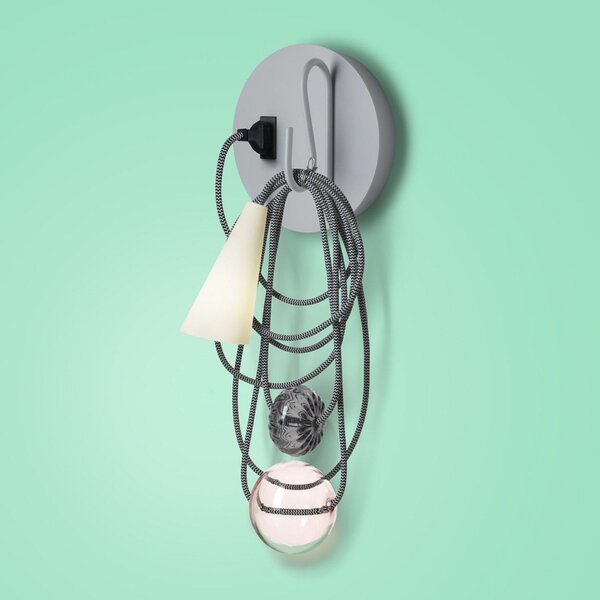 Lampa Ścienna Foscarini, Filo, szary, salon, metal, design