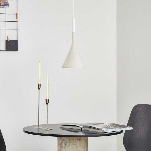 Lampa Wisząca Foscarini, Aplomb, ściemnialny, biały, kuchnia, beton, design