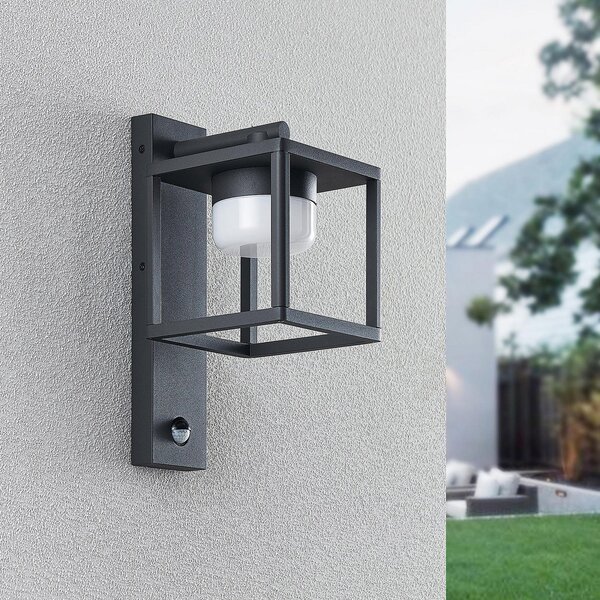 Zewnętrzna Lampa Lucande, Timio, ściemnialny, szary, balkon, aluminium, nowoczesny