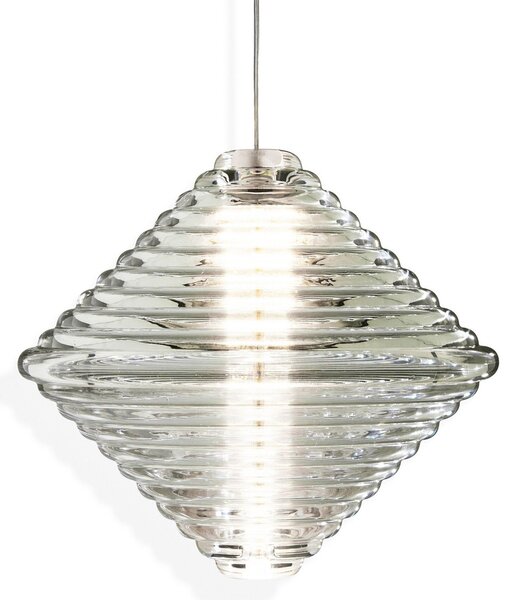 Lampa Wisząca Tom Dixon, Press Cone, ściemnialny, transparentny, salon, szkło, design
