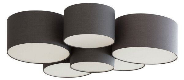 Lampa Sufitowa Lindby, Maureka, ściemnialny, czarny, salon, tkanina | tekstylia, nowoczesny