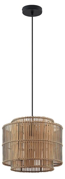 Lampa Wisząca Lindby, Bridga, ściemnialny, drewniany, salon, bambus, boho