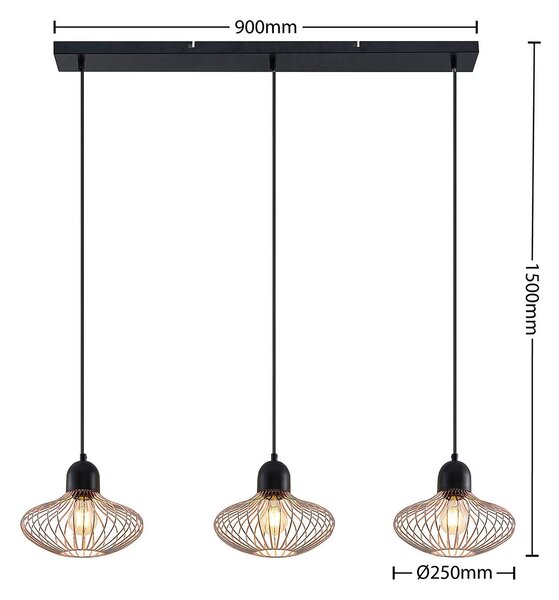 Lampa Wisząca Lindby, Justinos, czarny, salon, metal
