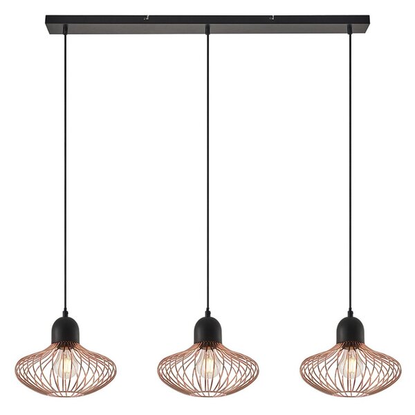 Lampa Wisząca Lindby, Justinos, czarny, salon, metal