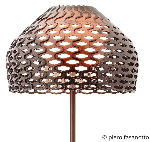 Lampa Podłogowa FLOS, Tatou F, ściemnialny, brąz rdzawy, salon, metal, design