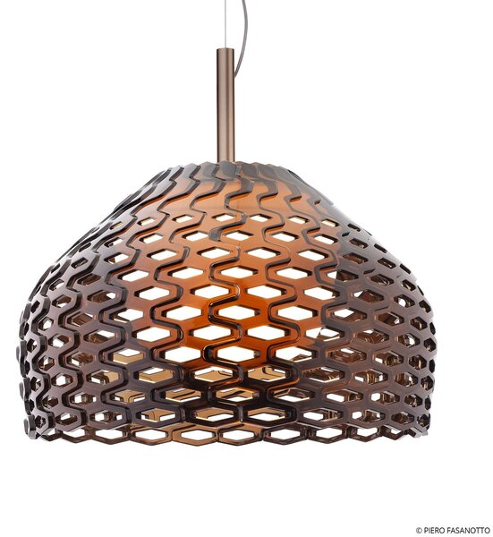 Lampa Wisząca FLOS, Tatou, ściemnialny, brąz rdzawy, salon, tworzywo sztuczne, design