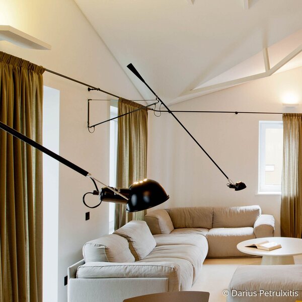 Lampa Ścienna FLOS, 265, ściemnialny, czarny, salon, metal, design