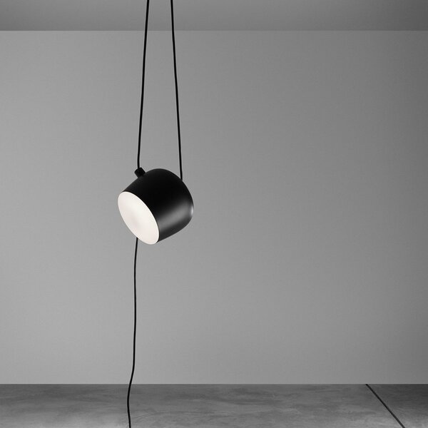Lampa Wisząca FLOS, AIM, ściemnialny, czarny, salon, metal, design