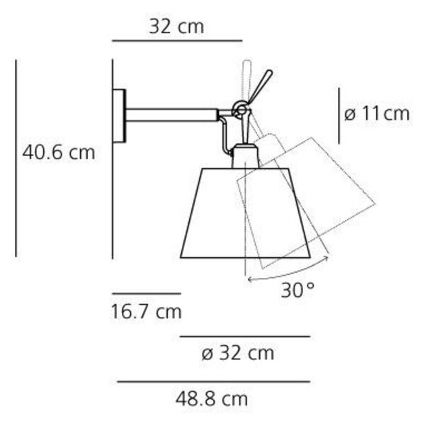 Lampa Ścienna Artemide, ściemnialny, beżowy, salon, aluminium
