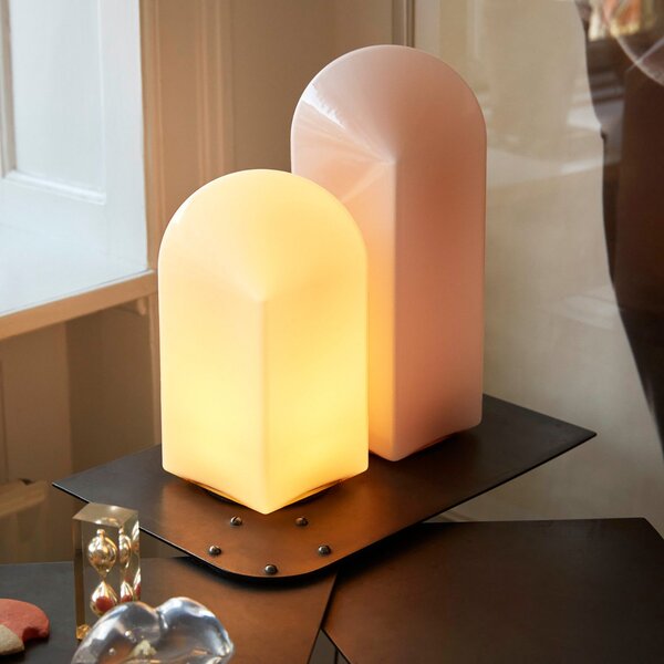 Lampa Stołowa HAY, Parade, ściemnialny, pudrowy róż, salon, szkło, design