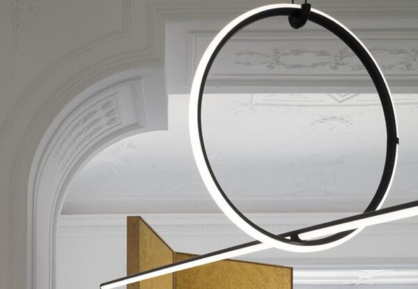 Lampa Wisząca FLOS, czarny, salon, aluminium
