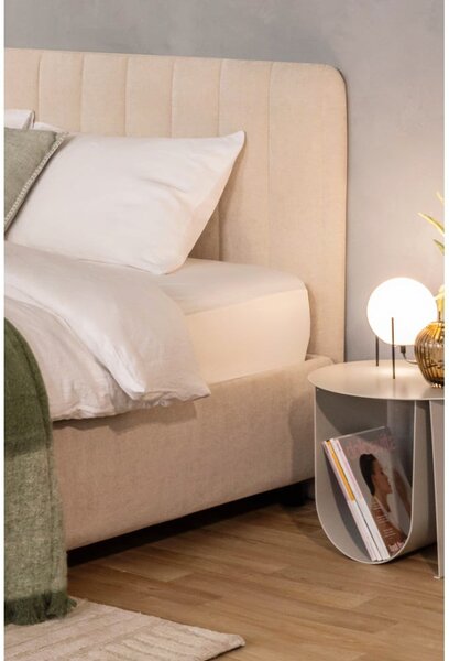Beżowe tapicerowane łóżko dwuosobowe c 160x200 cm Myra Slim Line – Bonami Selection