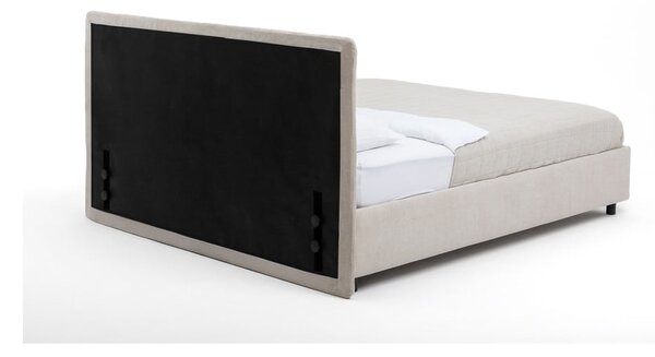 Beżowe tapicerowane łóżko dwuosobowe c 160x200 cm Myra Slim Line – Bonami Selection