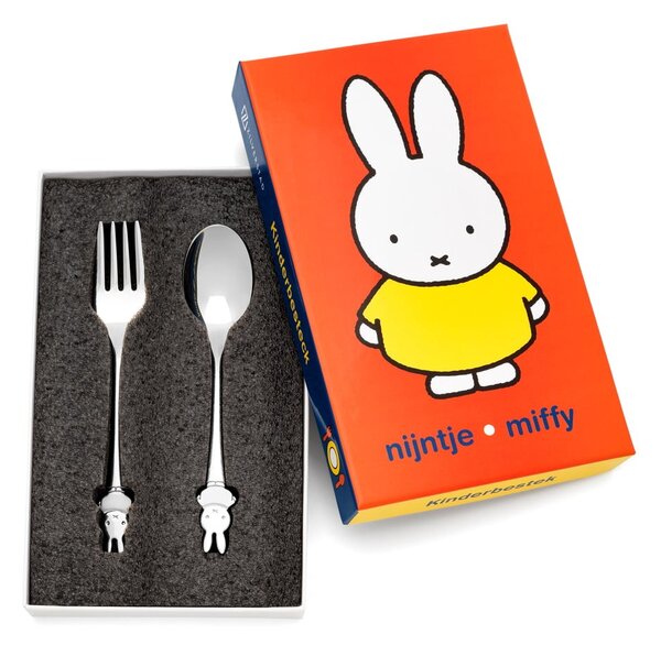 Sztućce dla dzieci ze stali nierdzewnej w kolorze srebra Miffy – Zilverstad