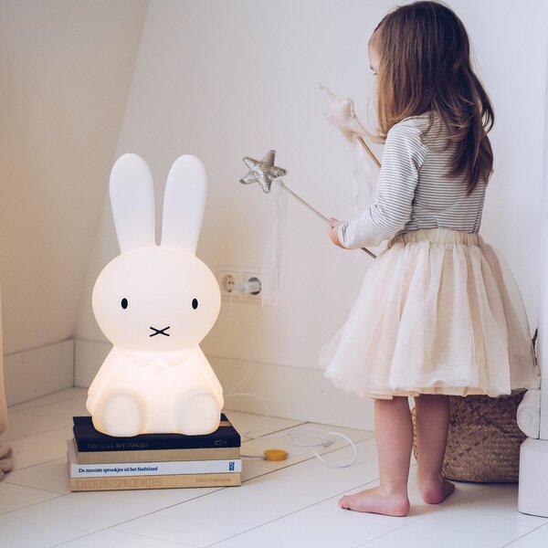 Lampa Stołowa Mr Maria, Miffy, ściemnialny, biały, pokój dziecięcy, tworzywo sztuczne
