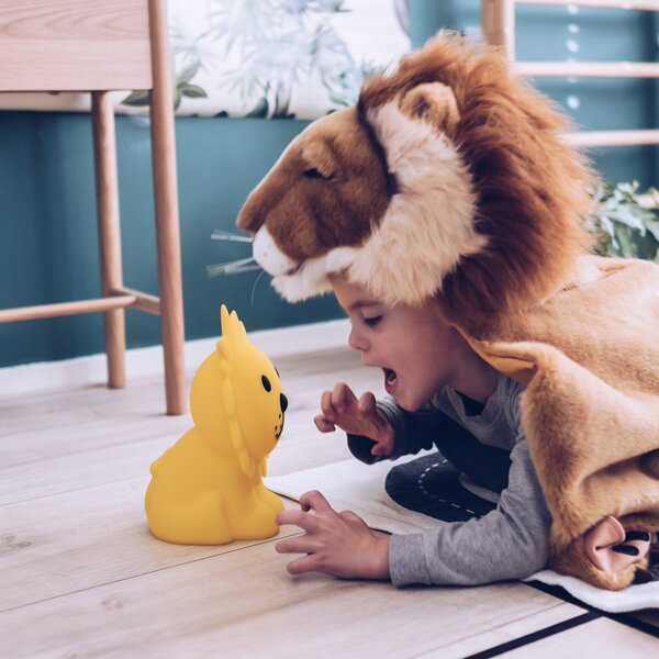 Lampa Stołowa Mr Maria, Lion, ściemnialny, żółty, pokój dziecięcy, tworzywo sztuczne