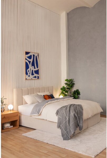 Beżowe łóżko kontynentalne 180x200 cm Olia Bold Line – Bonami Selection