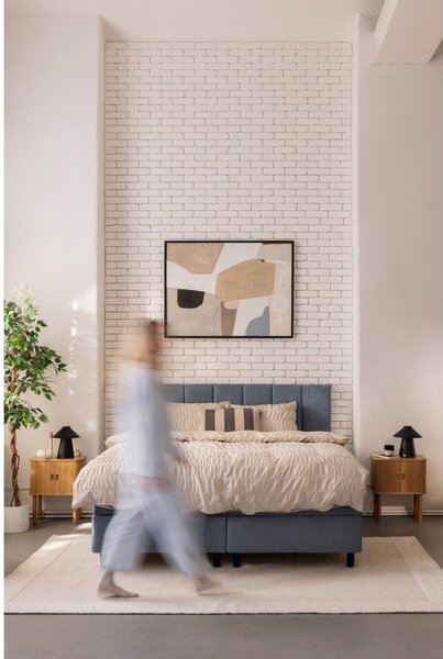 Niebieskie łóżko kontynentalne ze schowkiem 180x200 cm Elva Bold Line – Bonami Selection